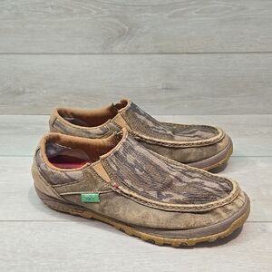 Eco Twis Mens Leather Brown Slip-On Shoes Sz 11M Driving